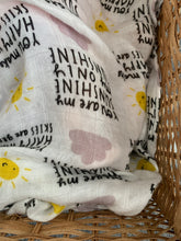 You Are My Sunshine Baby Muslin - 100% bamboo, 60 x 60cm square, NEW to The Lullaby Collection