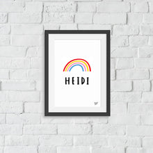 NEW 'Be a RAINBOW' Personalised Name art print- size A4