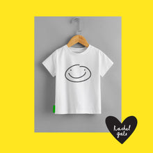 Smiley Tee - Organic white cotton, 3-8 yrs - NEW!