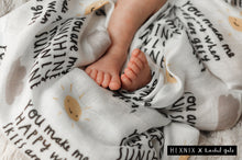 You Are My Sunshine Baby Muslin - 100% bamboo, 60 x 60cm square, NEW to The Lullaby Collection