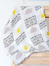 You Are My Sunshine Baby Muslin - 100% bamboo, 60 x 60cm square, NEW to The Lullaby Collection
