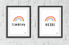 NEW 'Be a RAINBOW' Personalised Name art print- size A4