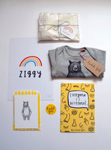 Bear Babygrow/Babyvest * Mr Bear Short sleeved * Screen printed on super soft cotton - available in white & grey, in sizes 0-3 months upto 12 months * Gift wrapped too*