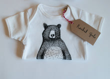Bear Babygrow/Babyvest * Mr Bear Short sleeved * Screen printed on super soft cotton - available in white & grey, in sizes 0-3 months upto 12 months * Gift wrapped too*