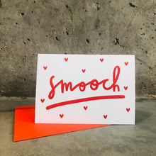 Smooch Valentines Card - A6 Greetings card with red envelope - Printed on quality recycled card