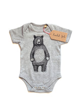 Bear Babygrow/Babyvest * Mr Bear Short sleeved * Screen printed on super soft cotton - available in white & grey, in sizes 0-3 months upto 12 months * Gift wrapped too*