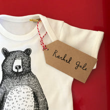 Bear Babygrow/Babyvest * Mr Bear Short sleeved * Screen printed on super soft cotton - available in white & grey, in sizes 0-3 months upto 12 months * Gift wrapped too*