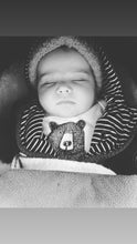 Mr Bear Babygrow/Babyvest * Long sleeved * Super soft, 100% organic cotton - WHITE & GREY -3 sizes available