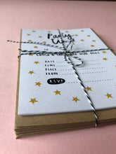 Party Invitations - Choose from 3 designs - Pack of 10 with envelopes - 100% eco friendly materials!