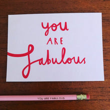 You are FABULOUS- NEW neon pink & gold pencil