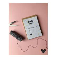 Party Invitations - Choose from 3 designs - Pack of 10 with envelopes - 100% eco friendly materials!