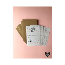 Party Invitations - Choose from 3 designs - Pack of 10 with envelopes - 100% eco friendly materials!