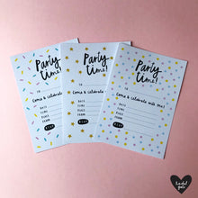 Party Invitations - Choose from 3 designs - Pack of 10 with envelopes - 100% eco friendly materials!