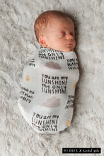 You Are My Sunshine Baby Muslin - 100% bamboo, 60 x 60cm square, NEW to The Lullaby Collection