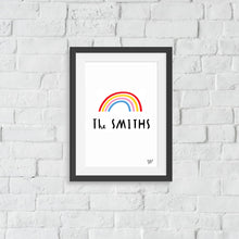 NEW 'Be a RAINBOW' Personalised Name art print- size A4